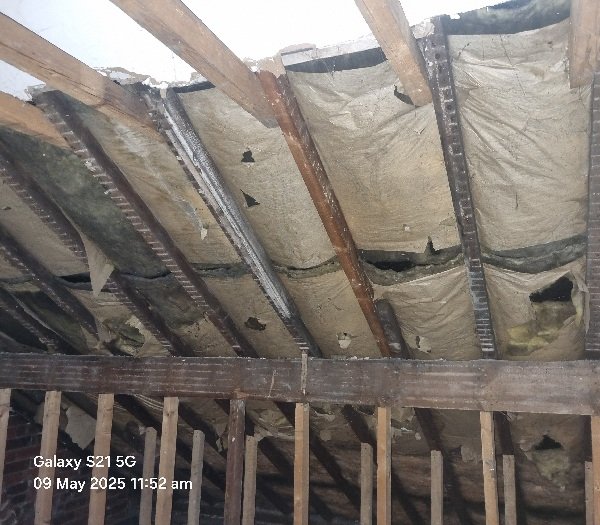 Loft insulation inspected during an Energy Performance Certificate assessment in Doncaster.